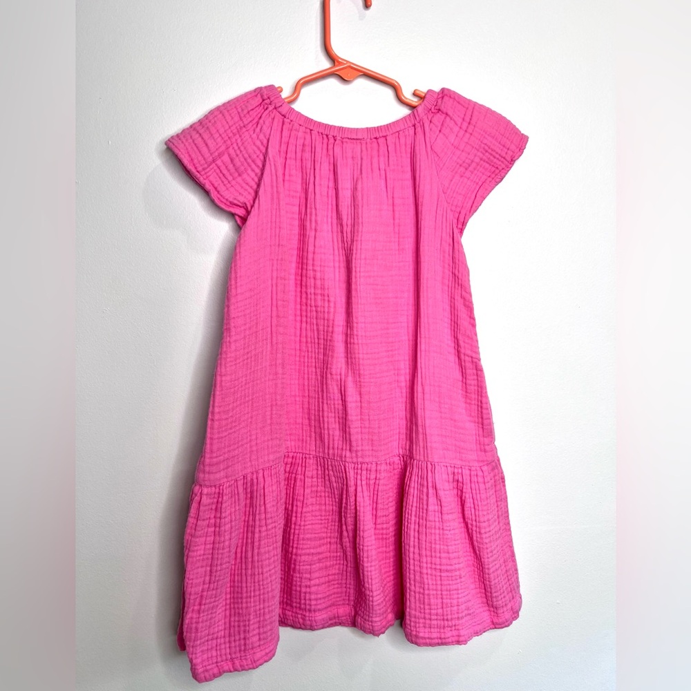 Primary Bubble gum pink soft gauze cotton dress, EUC, size 8/9